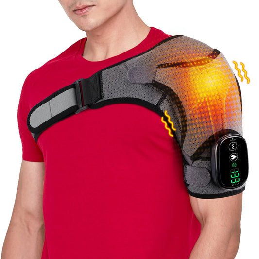 Electric Heating Pad Shoulder Vibration Massager Physiotherapy Arthritis Joint Pain Relief Belt Elbow Support Brace Thermal Wrap